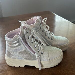 Skechers Glittery Silver Kids Sneakers